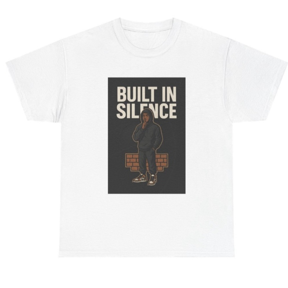 White Graphic T-Shirt with Built in Silence Design